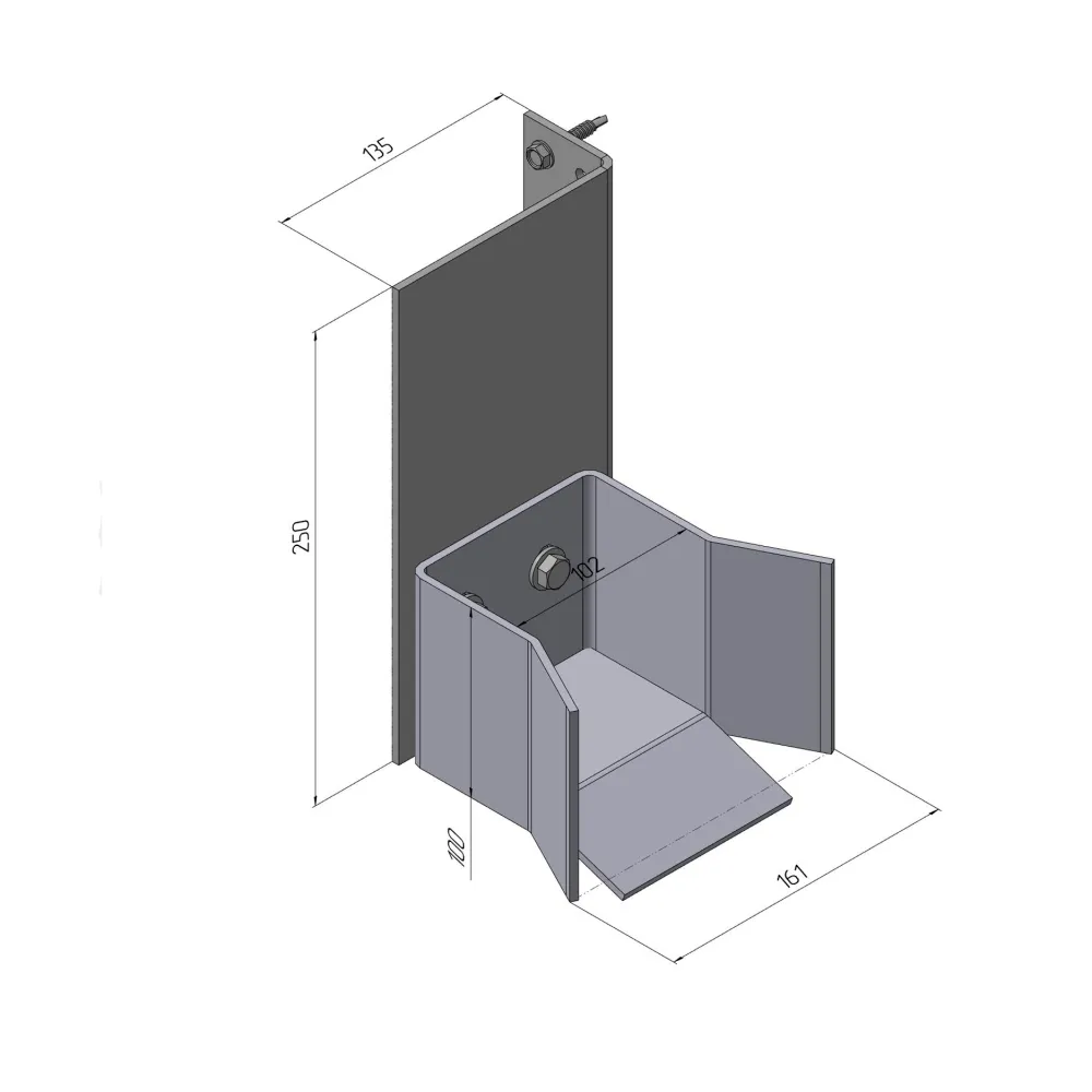 Ловитель нижний с задвижкой для балки 95х88х5 DoorHan