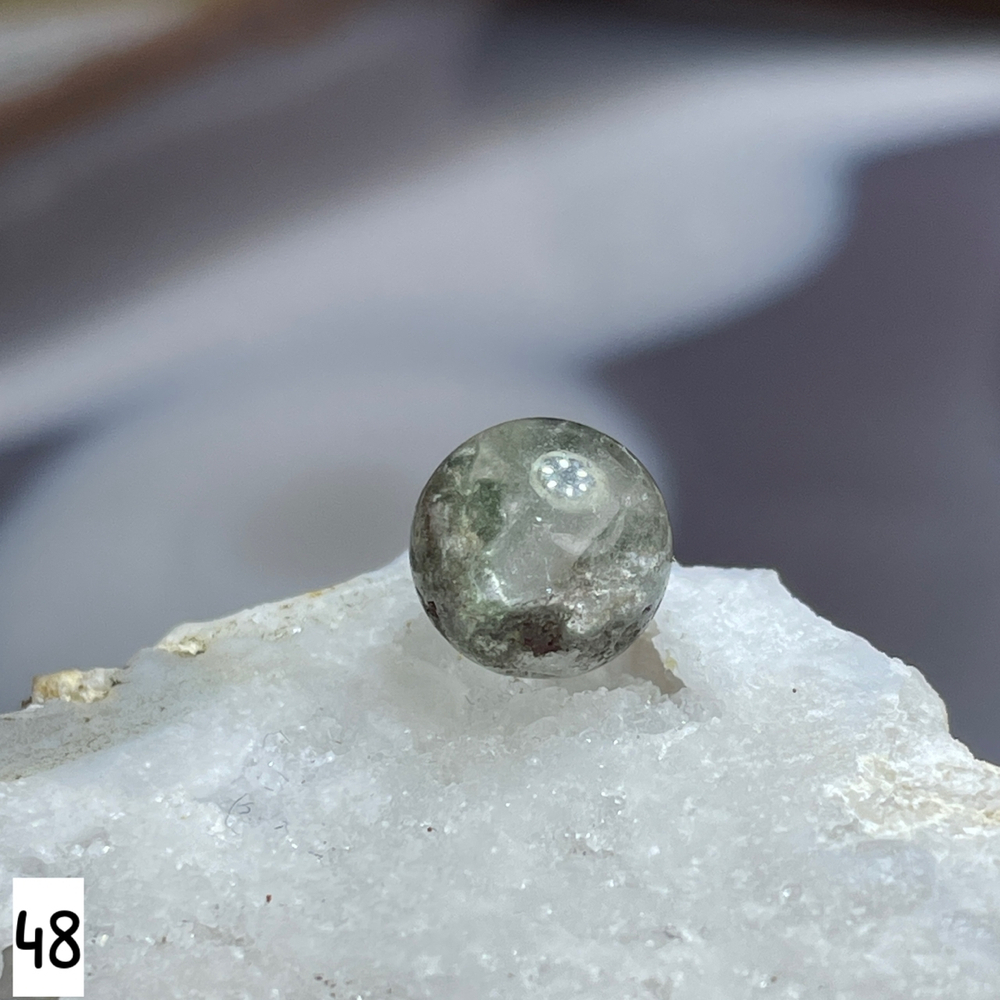 59752 Лодолит Кварц с хлоритом Бусина 8мм-18