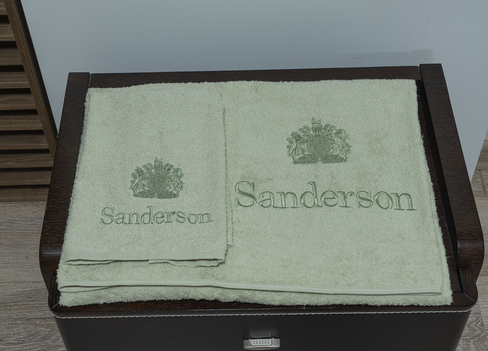 Набор полотенец 3шт Palombella Sanderson Logo Ricamato Эмблема вышита 875 оlive-оlive зеленый-зеленый