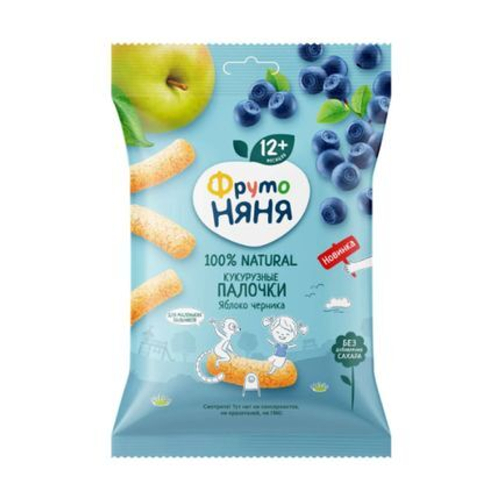 Фрутоняня Палочки кукурузные 20г яблоко-черника