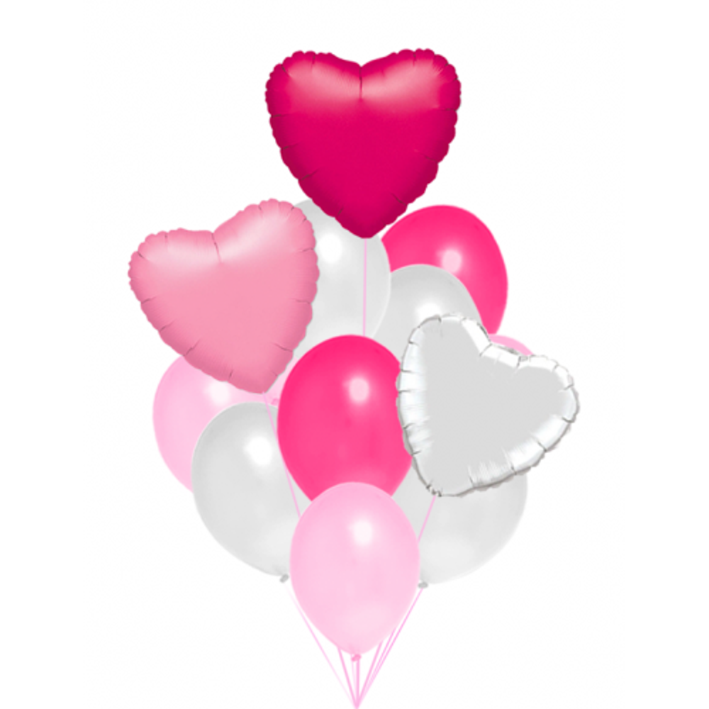 Фонтан воздушных шаров с сердцами "Для влюбленных"