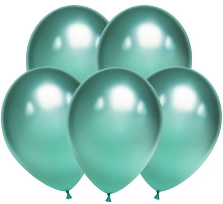 Шары "ХРОМ бирюзовые" 35 см (летают от 3-х дней)
