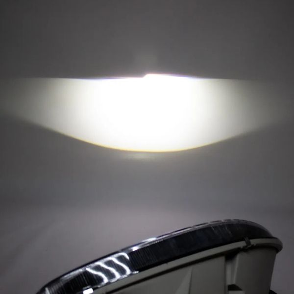 Фары Газель Бизнес передние в стиле Mercedes AMG c Bi LED модулями, тонированные галочки