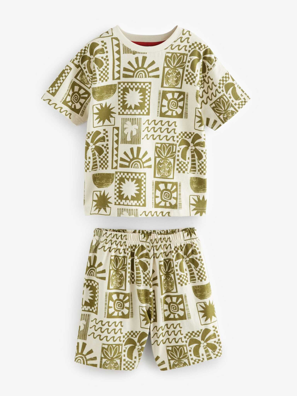 Пижама для мальчика Next AK0-016, 3 шт., Синий, Бежевый, Кирпичный