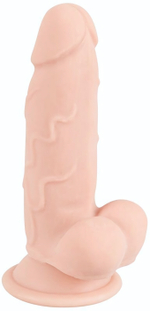 Телесный реалистичный фаллоимитатор на присоске - 17 см. (Цвет: телесный)