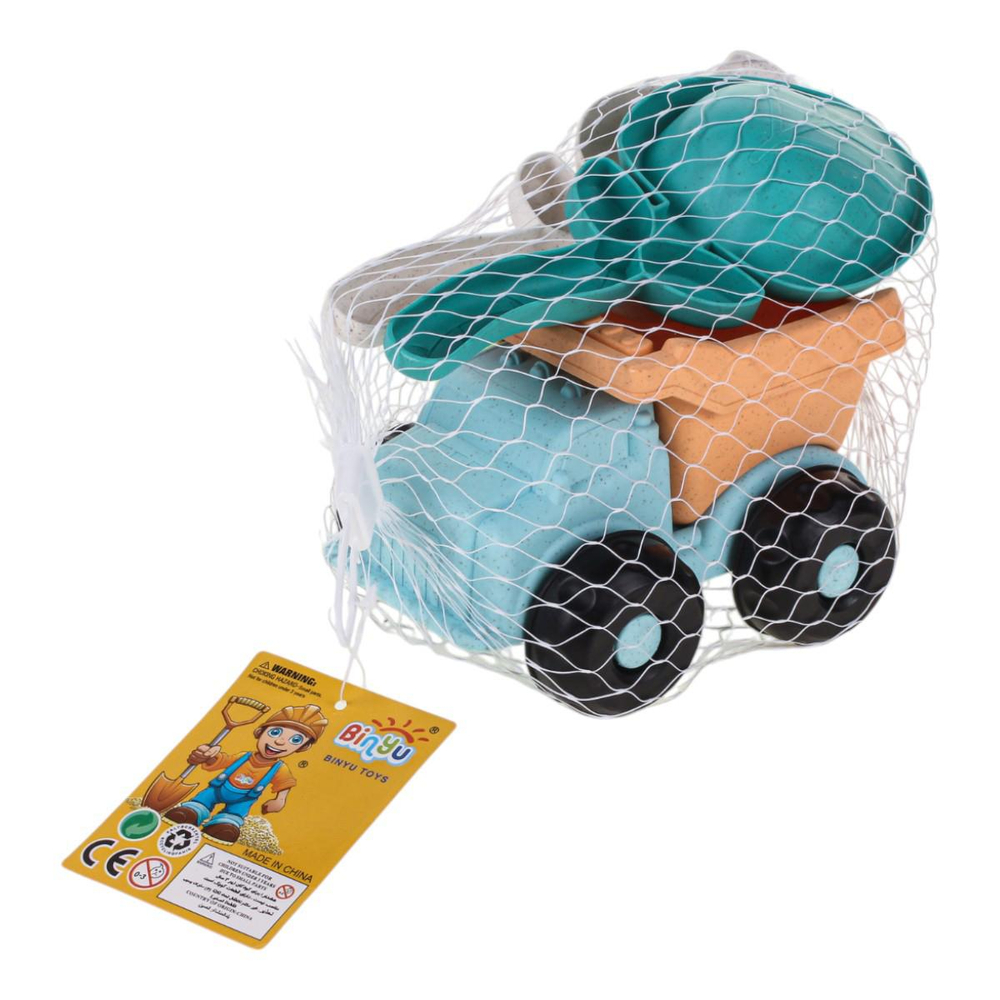 Набор для игры в песок с машиной, совок,грабли,3 формочки,сет.M2-607