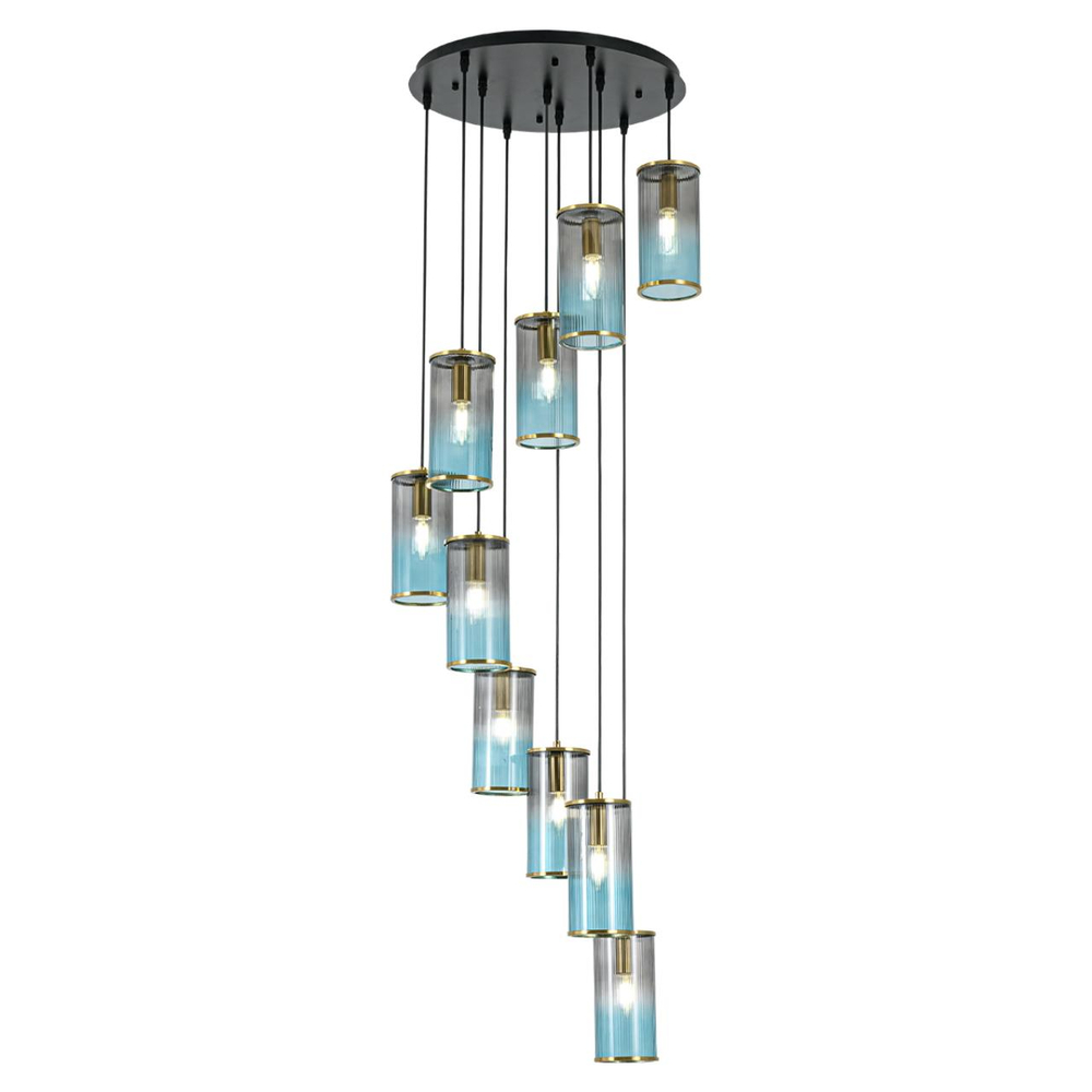 8401/10 MODERNI LN26 000 черный/античная бронза/серо-синий, металл/стекло Люстра E14 10*40W 220V MURANO