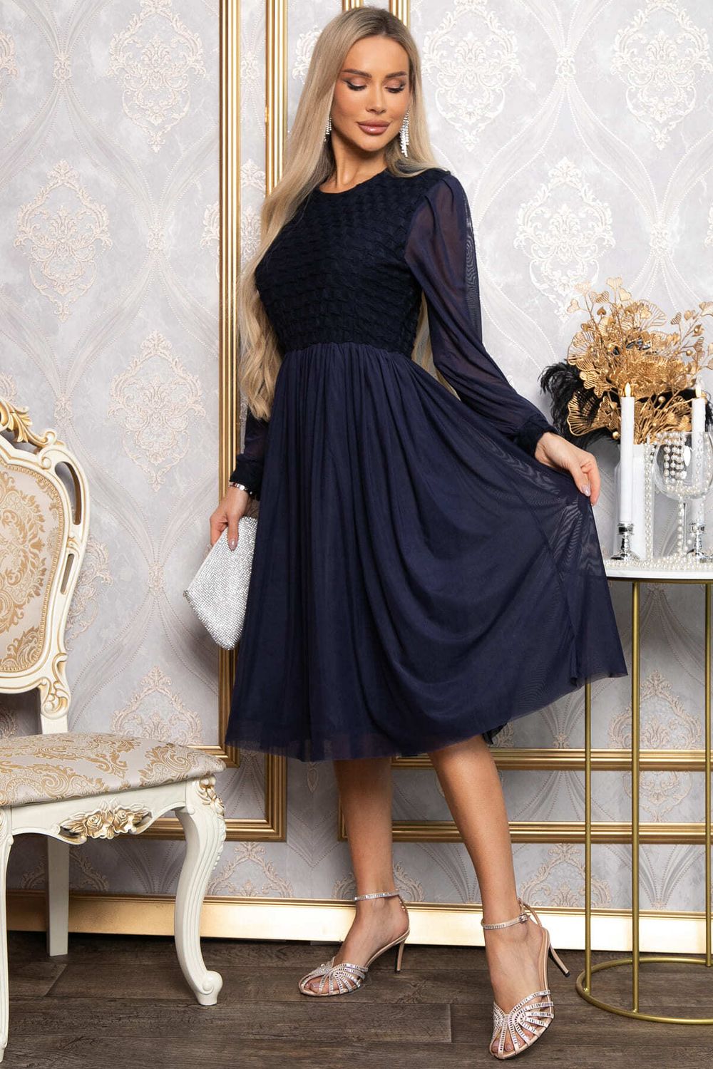 Платье Игра теней (синее) П14860-3М LT Collection