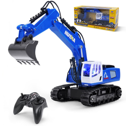 Радиоуправляемый экскаватор HUI NA TOYS, синий 2.4G 9CH 1/18 hn1558