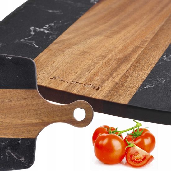 Доска сервировочная из акации и мрамора Kamille KM 10082 (35х18х1,3 см.)