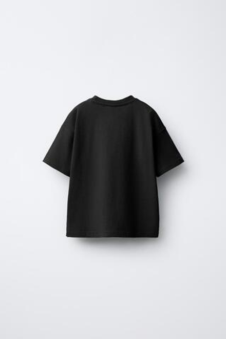 ZARA БАЗОВАЯ ФУТБОЛКА, ЧЕРНЫЙ