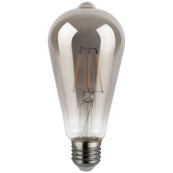 Лампа светодиодная ЭРА F-LED ST64-7W-824-E27 smoky 7Вт филамент дымчатая теплый белый свет Е27 | Филаментные декоративные