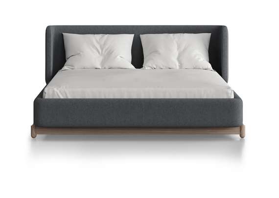 Кровать Basic спальное место 140*200 см (серый, твид)