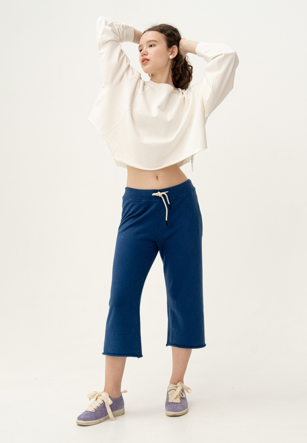 Свитшот оверсайз Bowery NYC Crop Off White