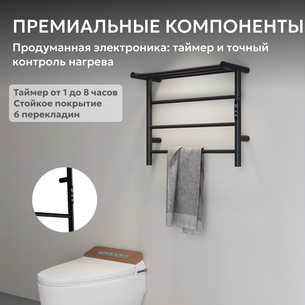 Полотенцесушитель электрический ABBER Standard AH4614MB черный матовый