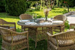 "Эспрессо-150 S" обеденная группа плетеная, цвет соломенный