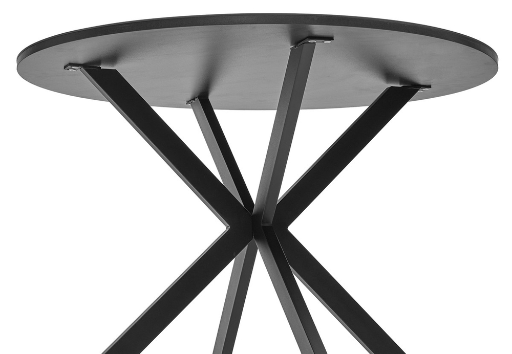 Стол М-City DISAUR Вега D100 Черный, стекло, Черный каркас