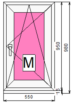 Пластиковое окно 950 х 550 ТермА Эко + Москитная сетка