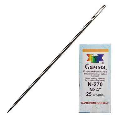 Иглы для прошивки документов (игла цыганская), набор 5 шт., размер 10 см, бумажная упаковка, N-270