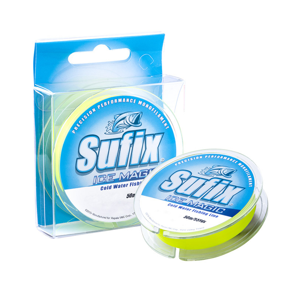 Леска зимняя SUFIX Ice Magic 50 м желтая 0,225 мм 4,4 кг