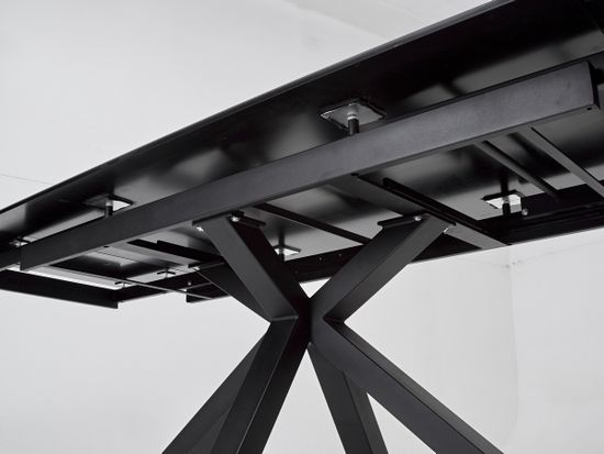 Стол ALTO 160 NERO KL-116 Черный мрамор матовый, итальянская керамика/ черный каркас