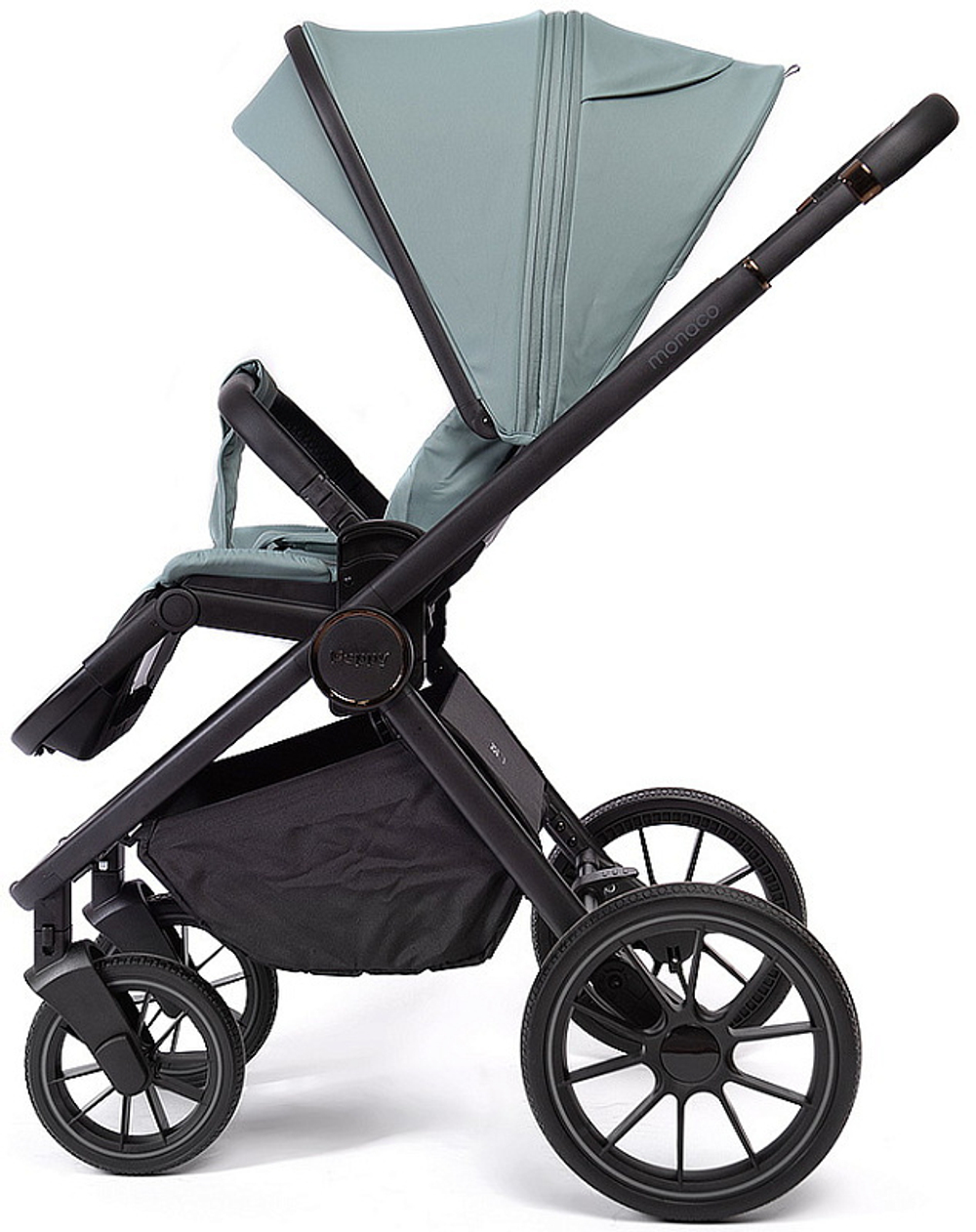 Детская коляска Peppy Monaco 3 в 1 с автокреслом Verona Beige Mint (мятный), рама черная