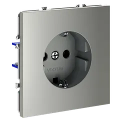 Розетка встраиваемая VOLTUM S70 с заземлением 16А, (сталь)