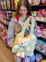 Сумка плюшевая пушистая через плечо сумочка игрушка мишка