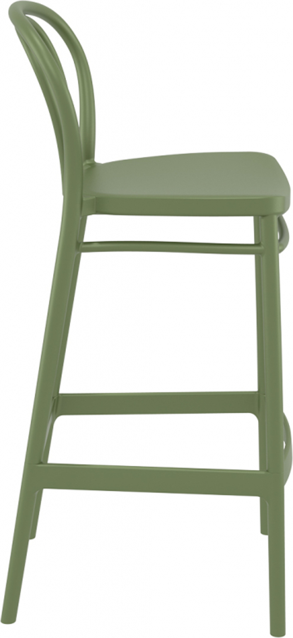 Стул пластиковый барный Siesta Contract Victor Bar 75, оливковый
