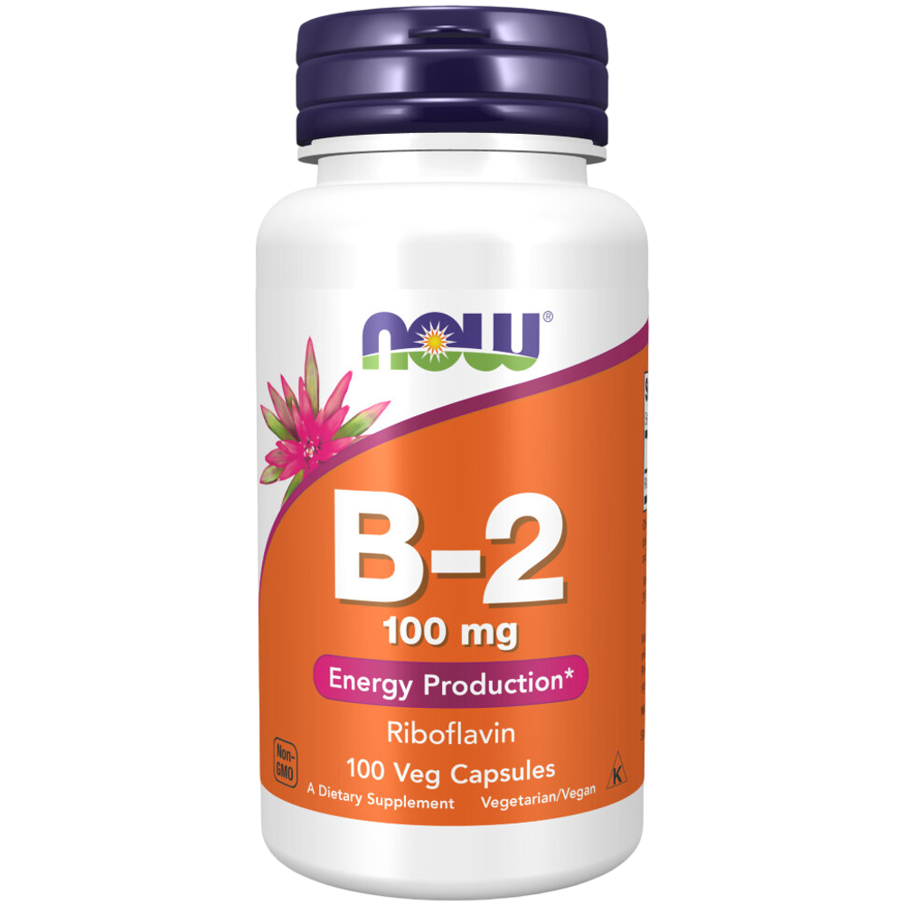 Now Foods B-2 Riboflavin 100 mg 100 veg capsules, Витамин B2 ( Рибофлавин )