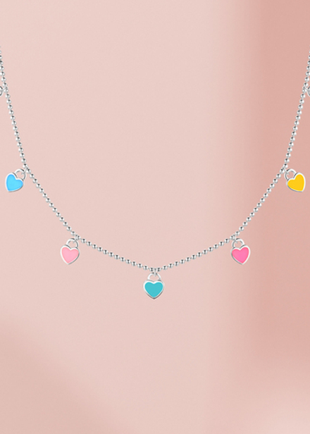 Колье "Хати" с ювелирной эмалью мультиколор