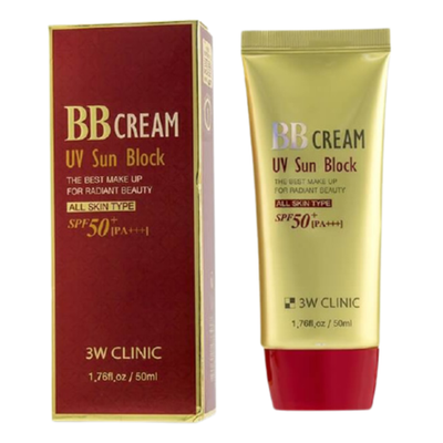 3W Clinic Крем BB для лица солнцезащитный - BB cream UV sun block, 50мл