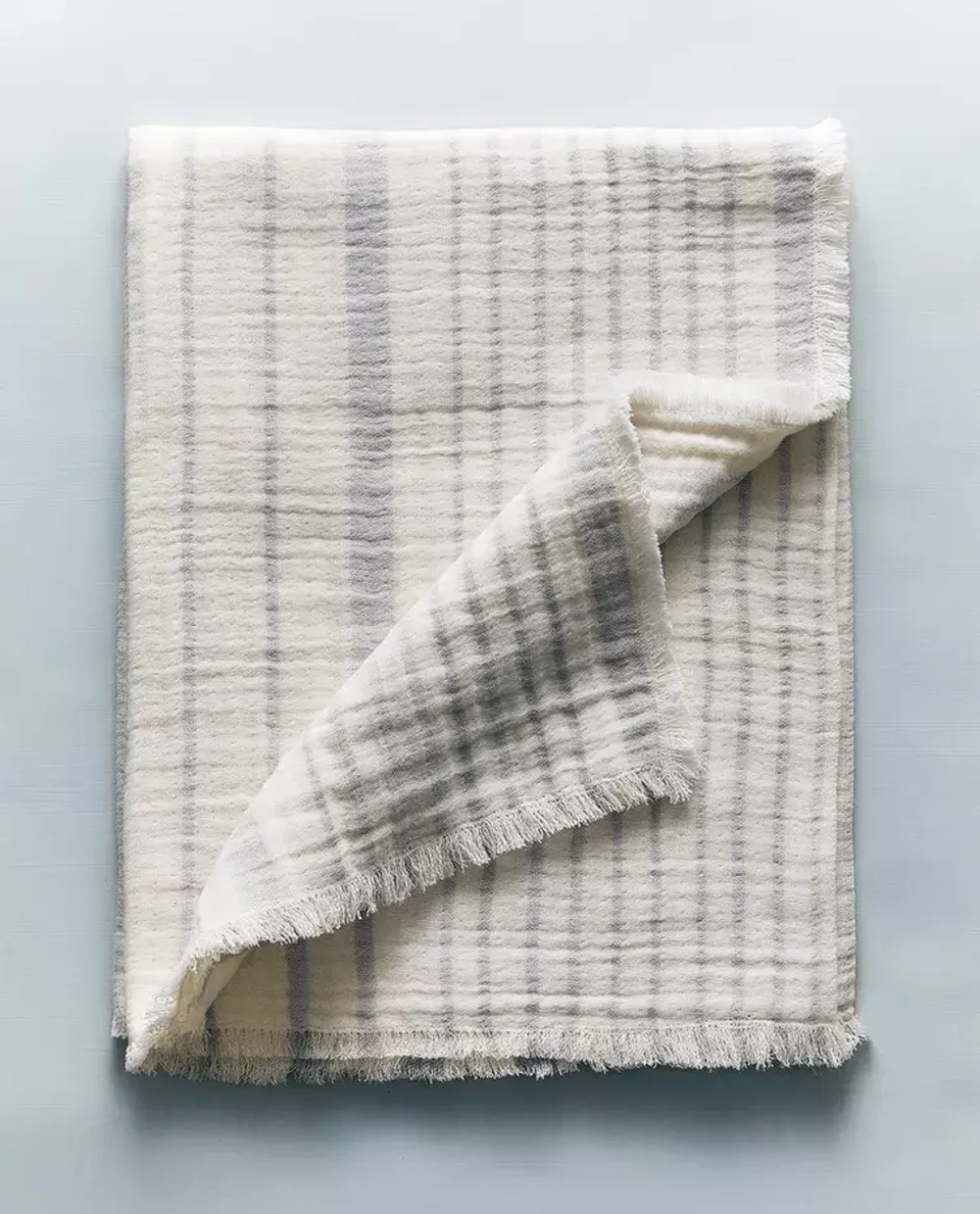 ZARA HOME ДЕТСКИЙ МУСЛИНОВЫЙ ПЛЕД, СИНИЙ