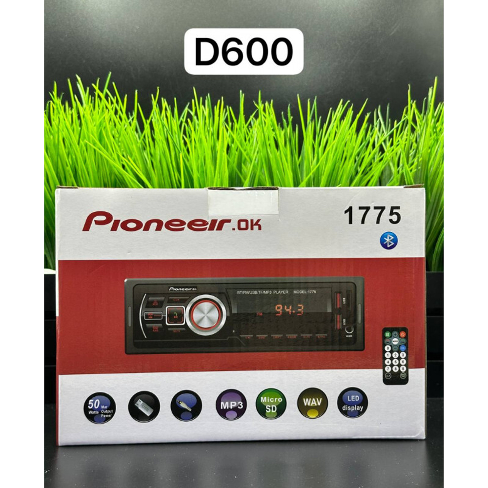 Автомагнитола Pioneeir.ok  LED-1775 1USB/BT/TF/FM/ISO/2RCA