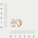 Серьги золотые с фианитами из розового золота 585 пробы для женщин (арт. 40236100)