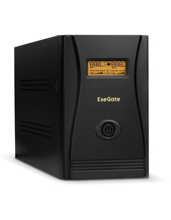 Источник бесперебойного питания Exegate EP285487RUS ИБП ExeGate SpecialPro Smart LLB-1000.LCD.AVR.EURO.RJ &lt;1000VA/650W, LCD, AVR, 4 евророзетки, RJ45/11, Black&gt;