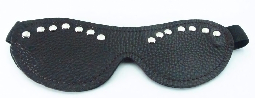 Коричневая кожаная маска с декором (Цвет: коричневый)