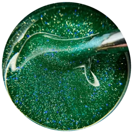 Гель моделирующий мерцающий зеленый 15мл,ОПЦИЯ