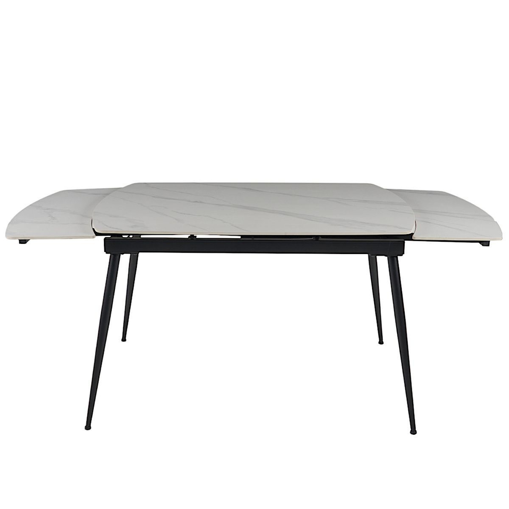 Стол керамический LA ALTA TEXAS WHITE MARBLE MATT 120, каркас черный