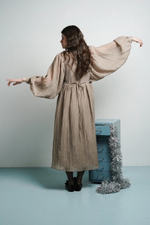 Платье с объемным рукавом, "Брызги шампанского"