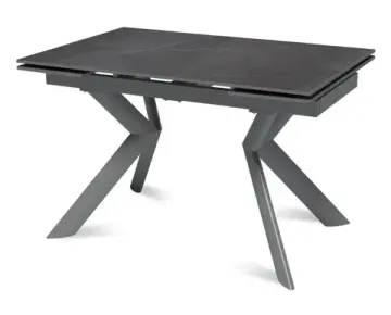 Стол "БРИДЖ" 120-180 керамика Armani Grey мат., опора черный муар