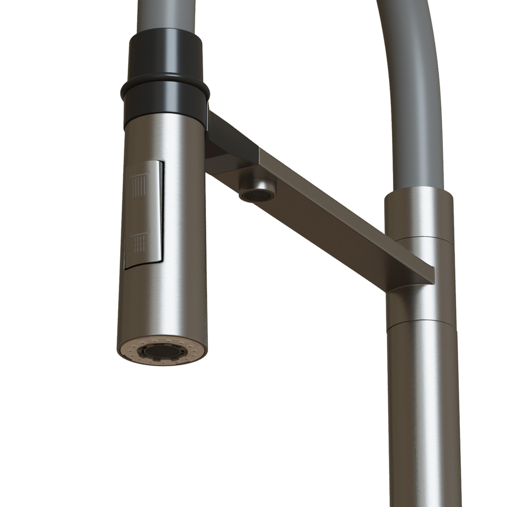 Смеситель для кухни 35k MIXLINE MLSS-0401 СЕРЫЙ гиб. излив магнит, подкл.к фильтру, п/гайку САТИН