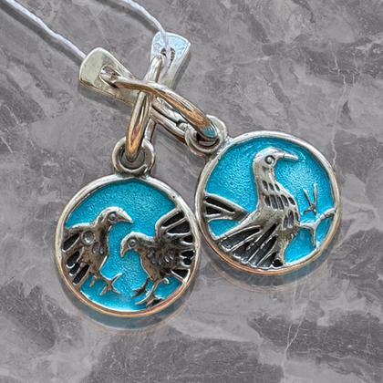 Серьги "Птички" горячая эмаль