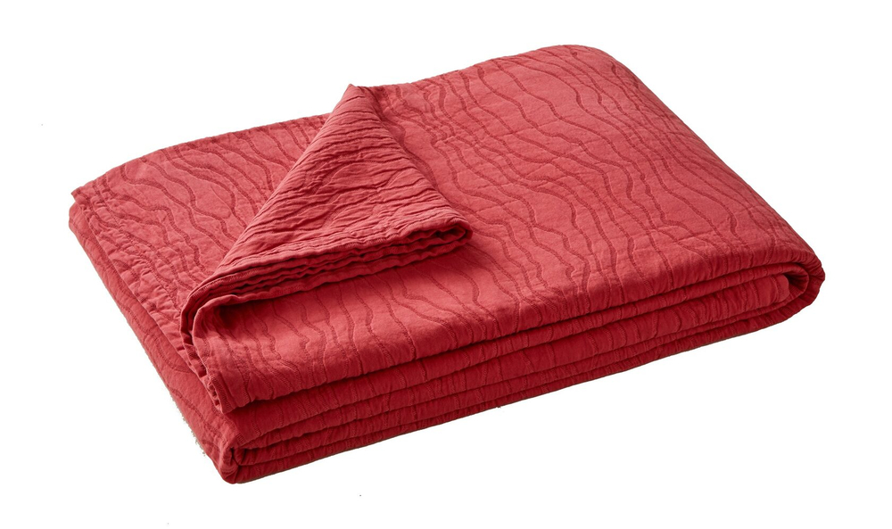 Покрывало RACINES BOIS DE ROSE пике Blanc des Vosges 180x260 Красный