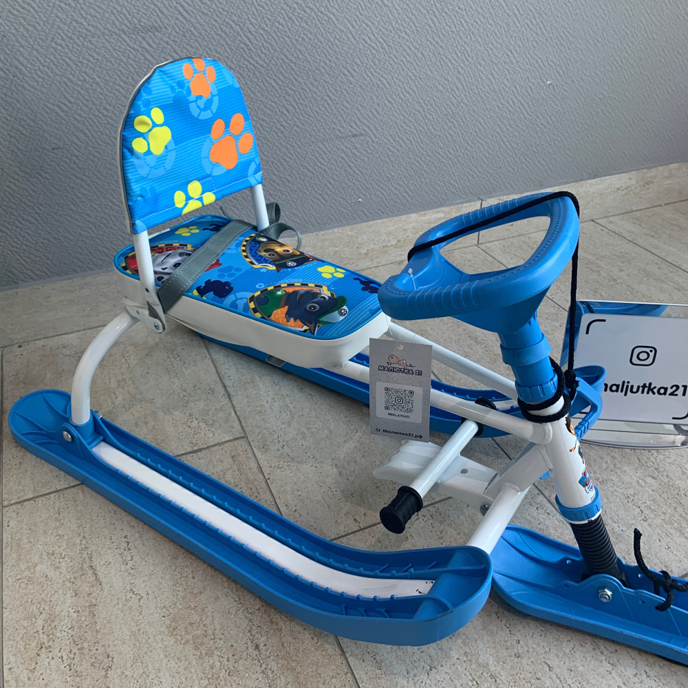 Снегокат Twiny 1 "Щенячий патруль" белый каркас (арт. СРР/Б)