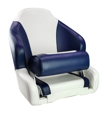 Кресло с болстером Sport Flip Up, обивка белый/синий винил