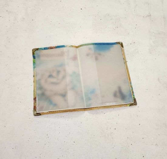 Обложка для паспорта "Чеширская кошка" с металическими углами