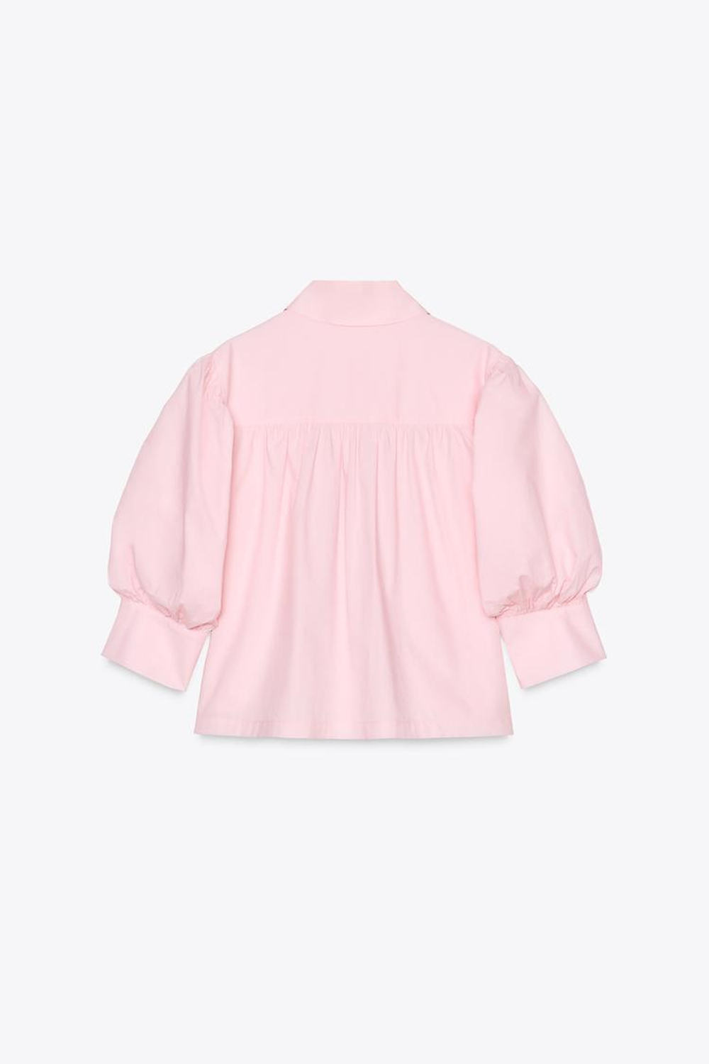 ZARA РУБАШКА ИЗ ПОПЛИНА — ZW COLLECTION, ПАСТЕЛЬНО-РОЗОВЫЙ