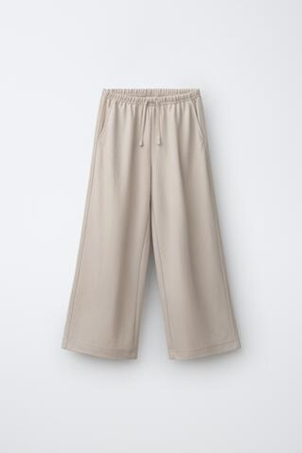 ZARA БРЮКИ WIDE LEG СВОБОДНОГО КРОЯ, ЭКРЮ