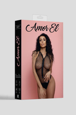 Пикантное сетчатое боди на молнии (Размер: S-M-L) (Цвет: черный)